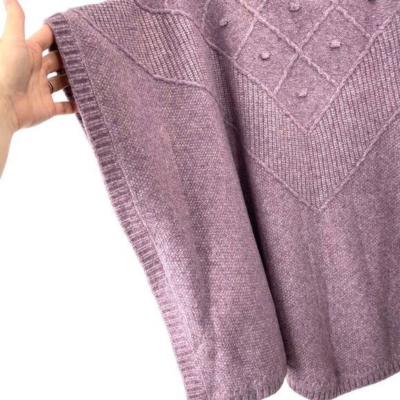 Loft Bobble Poncho boxy Sweater Size M/L purple lavender boho lagenlook - Picture 4 of 6